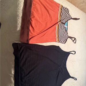 Express Black and Silver Striped Top